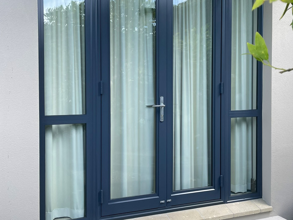 Aluminium door joinery after Nano-Clear recolouring and protection